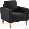 Image de Fauteuil en tissu gris chiné foncé