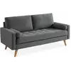 Image de Canapé scandinave 3 places en tissu gris foncé droit