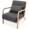 Image de Fauteuil en bois avec tissu gris foncé 65x 80x79cm