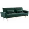 Image de Canapé convertible en velours vert anglais avec pieds fins or rose
