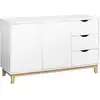 Image de Buffet de rangement blanc, pieds bois
