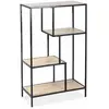 Image de Etagère asymétrique en métal noir & décor bois