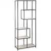 Image de Etagère asymétrique en métal noir & décor bois