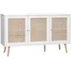 Image de Buffet de rangement cannage, blanc - 120x39x70cm