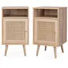 Image de Lot de 2 tables de chevet en cannage, naturel