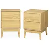 Image de 2 tables de chevet décor bois, deux tiroirs