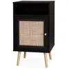 Image de Table de chevet en cannage noir
