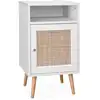 Image de Table de chevet en cannage blanc