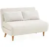 Image de Canapé convertible en tissu bouclettes blanches