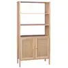 Image de Bibliothèque effet bois et cannage, 4 niveaux