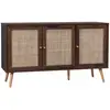 Image de Buffet de rangement cannage couleur bois foncé - bohème