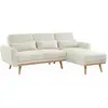 Image de Canapé d'angle convertible bouclettes blanches