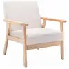 Image de Fauteuil scandinave bois et tissu crème