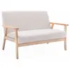 Image de Banquette canapé bois et tissu bouclette
