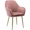Image de Fauteuil velours vieux rose et pieds metal
