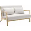 Image de Banquette bois et tissu bouclette
