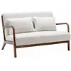Image de Banquette bouclettes pieds bois d'hévéa teinté