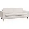 Image de Canapé lit 3 places matelas 12cm en polyester et nylon ivoire