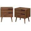 Image de Lot de 2 tables de chevet décor bois teinté noyer