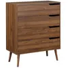 Image de Commode décor bois de noyer, 4 tiroirs