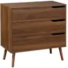 Image de Commode décor bois de noyer, 3 tiroirs