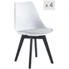 Image de Lot de 4 chaises scandinaves en bois et polypropylène blanc