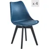 Image de Lot de 4 chaises scandinaves en bois et polypropylène bleu