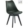 Image de Lot de 4 chaises scandinaves en bois et polypropylène noir