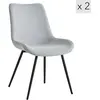 Image de Lot de 2 chaises de salle à manger scandinaves en tissu gris