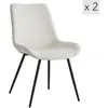 Image de Lot de 2 chaises de salle à manger scandinaves en tissu beige