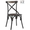 Image de Lot de 2 chaises de salle à manger industrielles en frêne gris