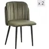 Image de Lot de 2 chaises de salle à manger scandinaves en velours vert khaki