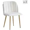 Image de Lot de 2 chaises de salle à manger scandinaves en tissu beige