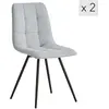Image de Lot de 2 chaises de salle à manger scandinaves en tissu gris