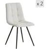 Image de Lot de 2 chaises de salle à manger scandinaves en tissu beige