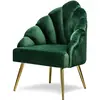 Image de Fauteuil retro en métal et velours vert