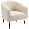 Image de Fauteuil de salon en métal et bouclette blanche