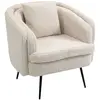 Image de Fauteuil de salon en métal et bouclette blanche