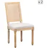 Image de Lot de 2 chaises de salle à manger en bois et tissu gris clair