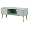 Image de Meuble tv 2 tiroirs en bois massif vert menthe