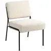 Image de Fauteuil de salon en métal et bouclette blanche