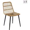 Image de Lot de 4 chaises de salle à manger en rotin