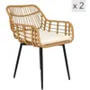 Image de Lot de 2 chaises de salle à manger en rotin