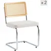 Image de Lot de 2 chaises de salle à manger scandinaves en tissu beige