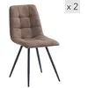 Image de Lot de 2 chaises de salle à manger scandinaves en simili marron