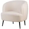 Image de Fauteuil de salon en métal et bouclette blanche
