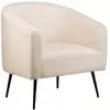 Image de Fauteuil de salon en métal et velours beige