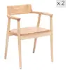 Image de Lot de 2 chaises de salle à manger scandinaves en bois massif