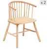Image de Lot de 2 chaises de salle à manger en bois et rotin naturel