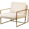 Image de Fauteuil retro en métal et velours beige